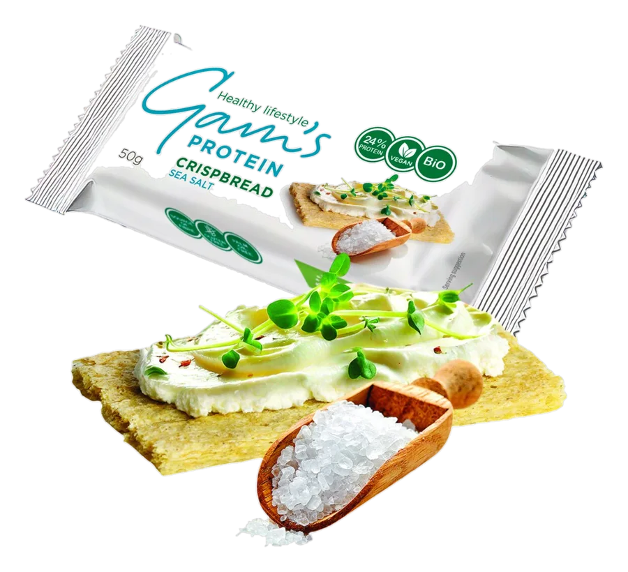 Gam's Pâine crocantă proteică BIO Sare de mare 50 g