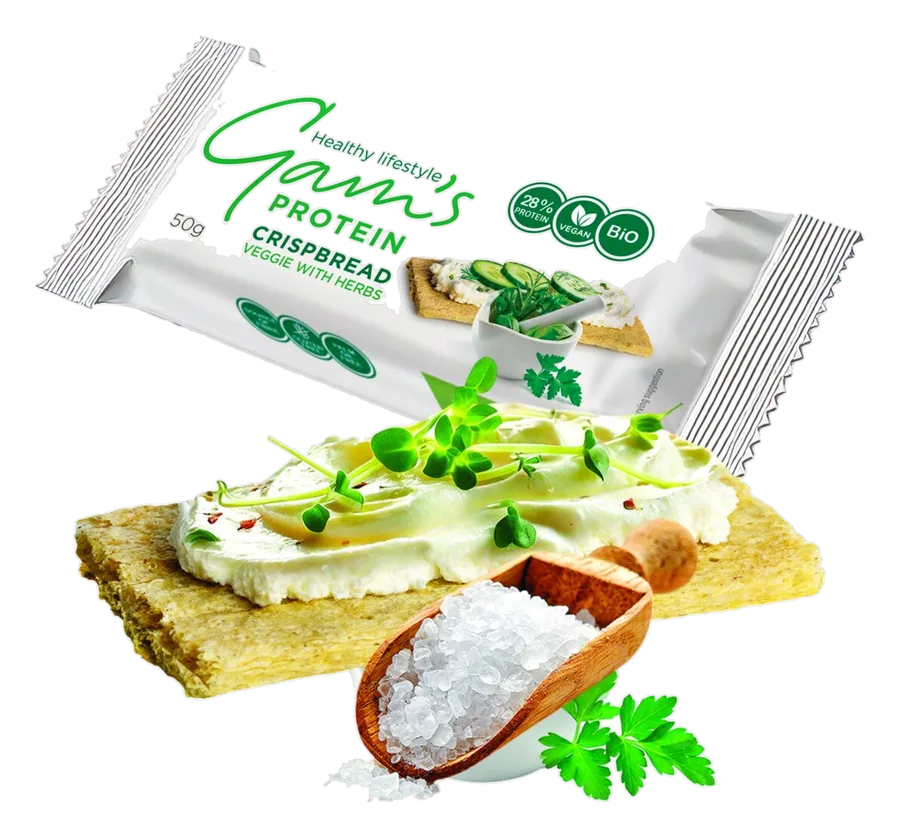 Gam's Pâine crocantă proteică BIO Legume și ierburi 50 g