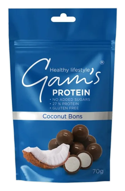 Gam's Bomboane proteice Cocos 70 g