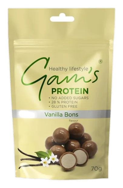 Gam's Bomboane proteice Vanilie 70 g