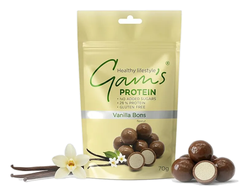 Gam's Bomboane proteice Vanilie 70 g