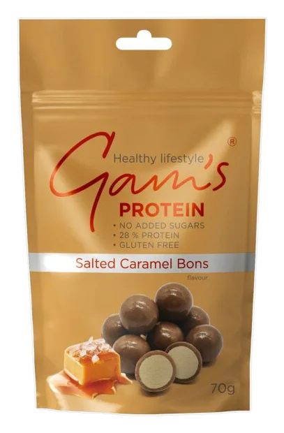 Gam's Bomboane proteice Caramel sărat 70 g
