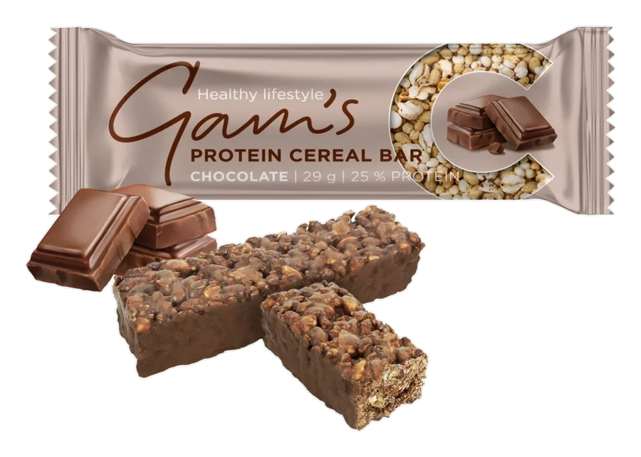 Gam's Baton proteic cu cereale Ciocolată 29 g