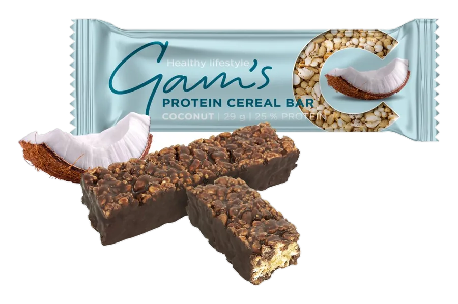 Gam's Baton proteic cu cereale Cocos 29 g