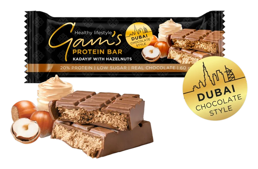 Gam's Baton Dubai Chocolate Style Alune de pădure 60 g