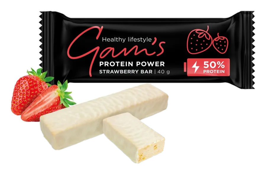 Gam's Baton proteic Power Căpșuni 40 g