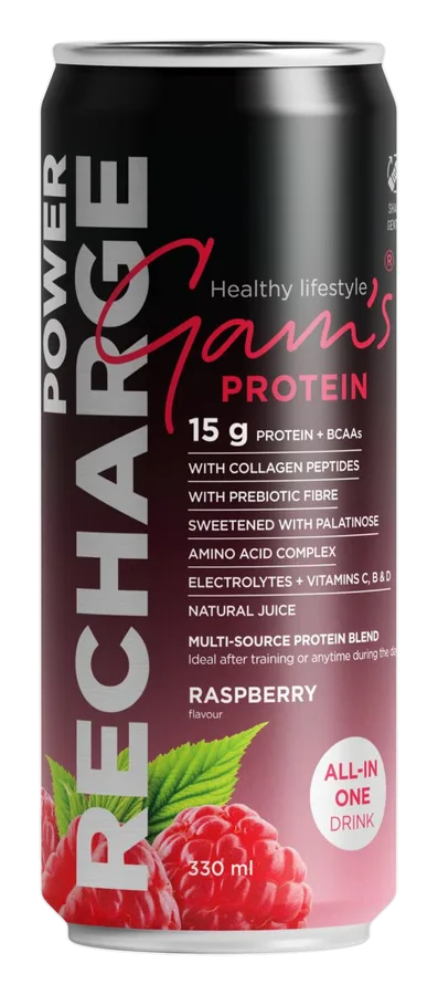 Gam's Protein Soda ALL IN Zmeură 330 ml
