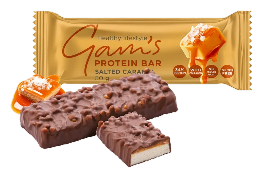 Gam's Baton proteic Core Caramel sărat 50 g